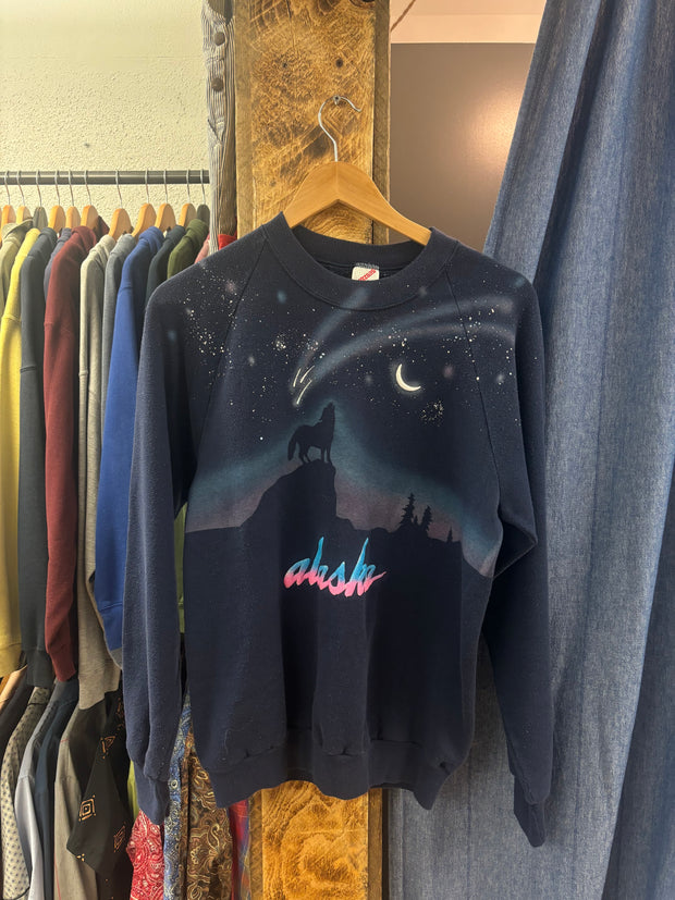 Vintage Alaska AOP Navy Crewneck - L