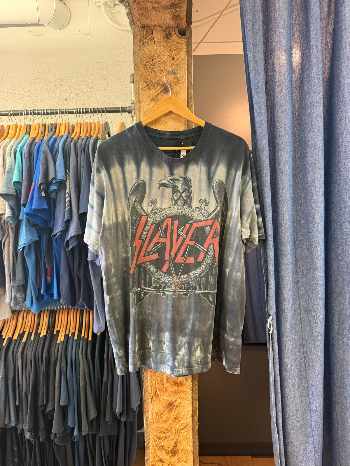 Vintage liquid blue graphic t-shirt - XL