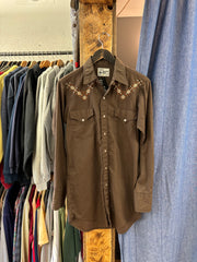 Vintage MWG Western Brown Button-Up Shirt - M