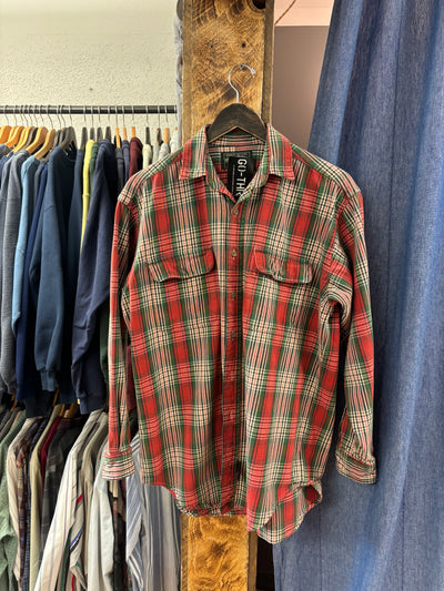 Vintage Polo Country Ralph Lauren Green/Red Striped Button Up Shirt - M