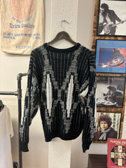 Vintage Club International Black Knit Sweater - M