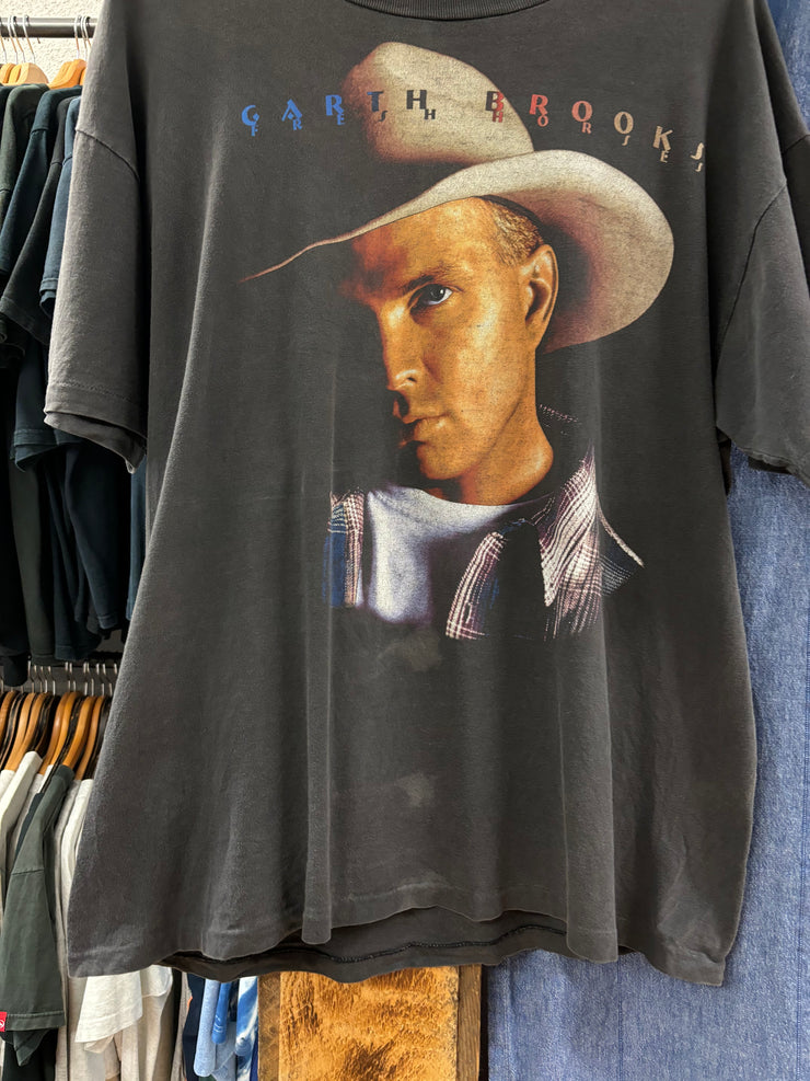 Vintage Garth Brooks “Fresh Horses” Faded Black T-Shirt - XL