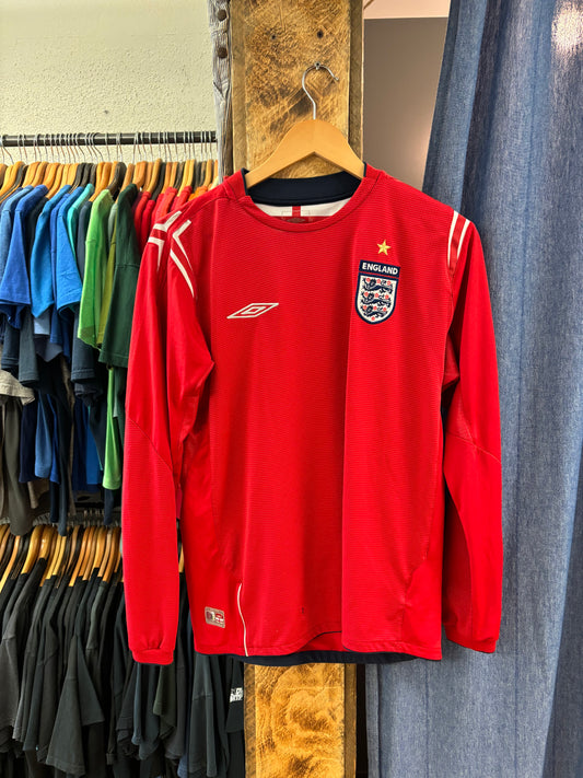 Vintage England Umbro Red Longsleeve Jersey - L