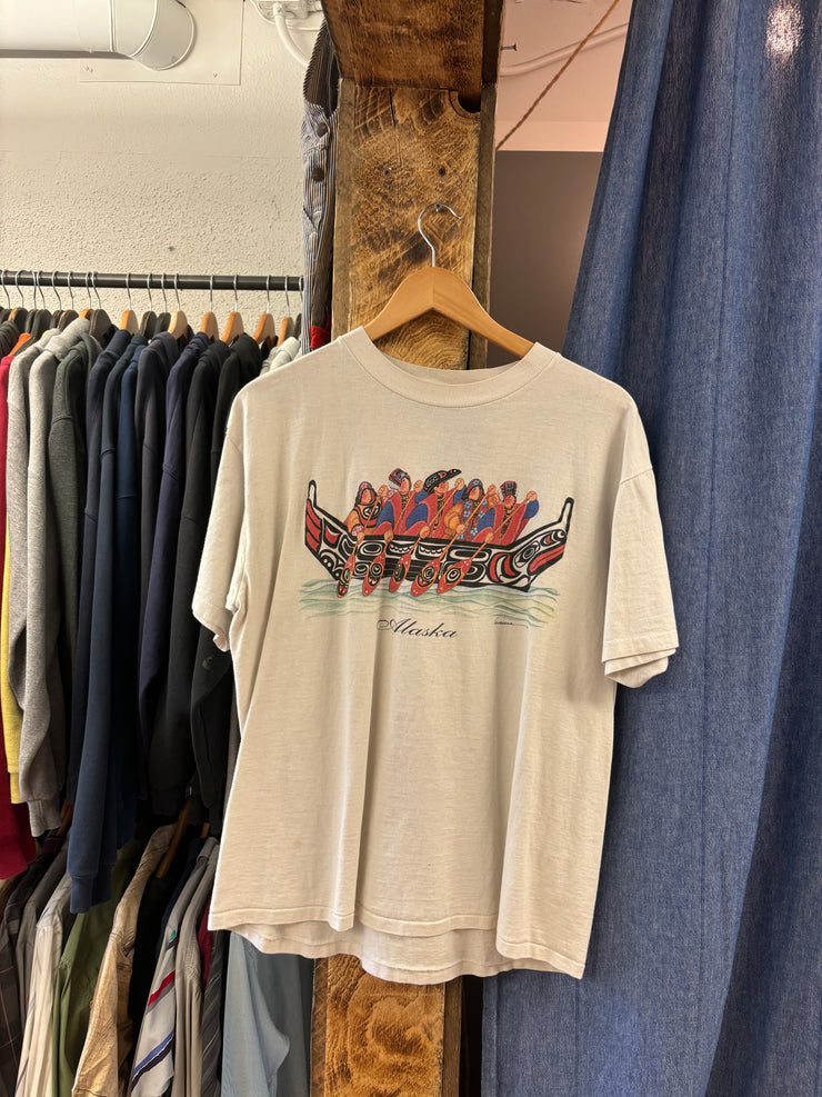 Vintage Alaska White T-Shirt - L