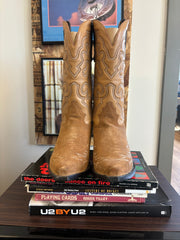 Cowboy Pointed Toe Tan Boots - 11