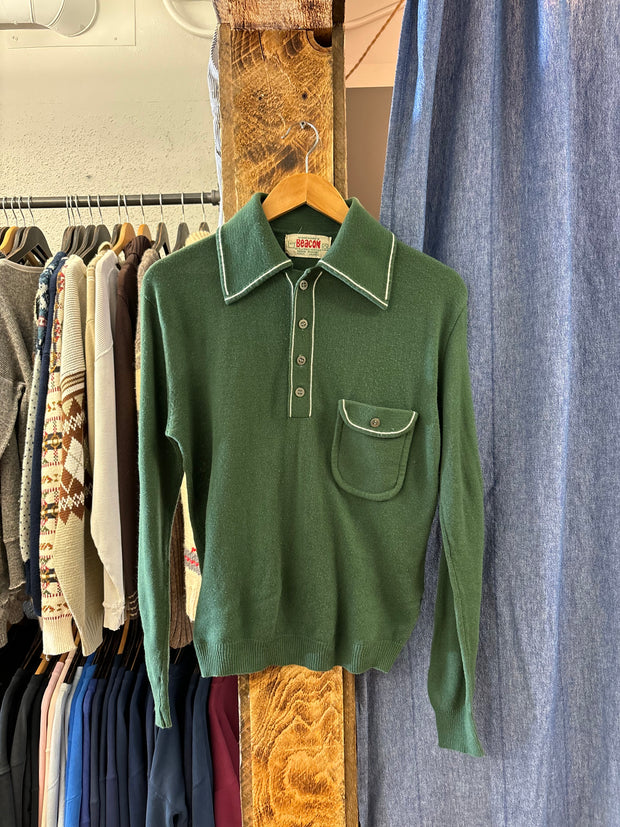 Vintage Woodward's Beacon 1/4 Green Sweater - M (W)