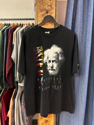 Vintage Einstein Relativity Universal Tour Black T-Shirt - XL
