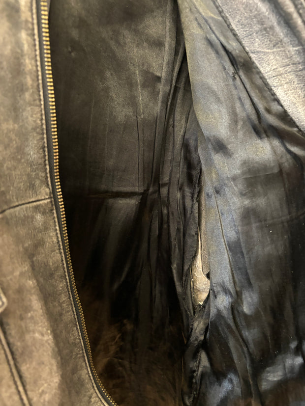 Vintage Harley Davidson Leather Grey Jacket - M