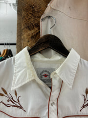 Vintage MWG Western White Button-Up T-shirt - XL