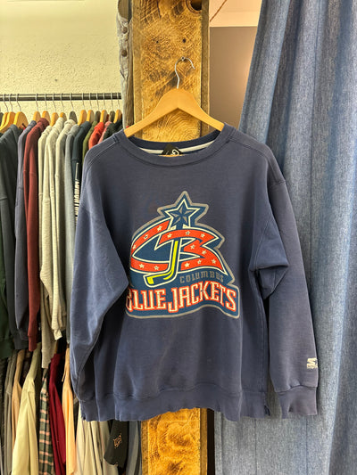 Vintage Starter Columbus Blue Jackets Faded Purple Crewneck - L