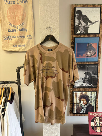 Vintage Matt 5:9 "Blessed Are The Pacemakers..." Camo T-shirt - XL