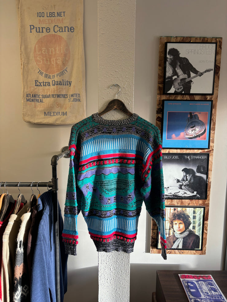 Vintage “Saturday’s” 3D Knit Sweater - M