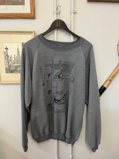 Vintage "Gentleman Start Your Engines" Grey Sweater - XL