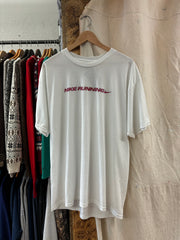 Vintage "Nike Running" White T-shirt - XL