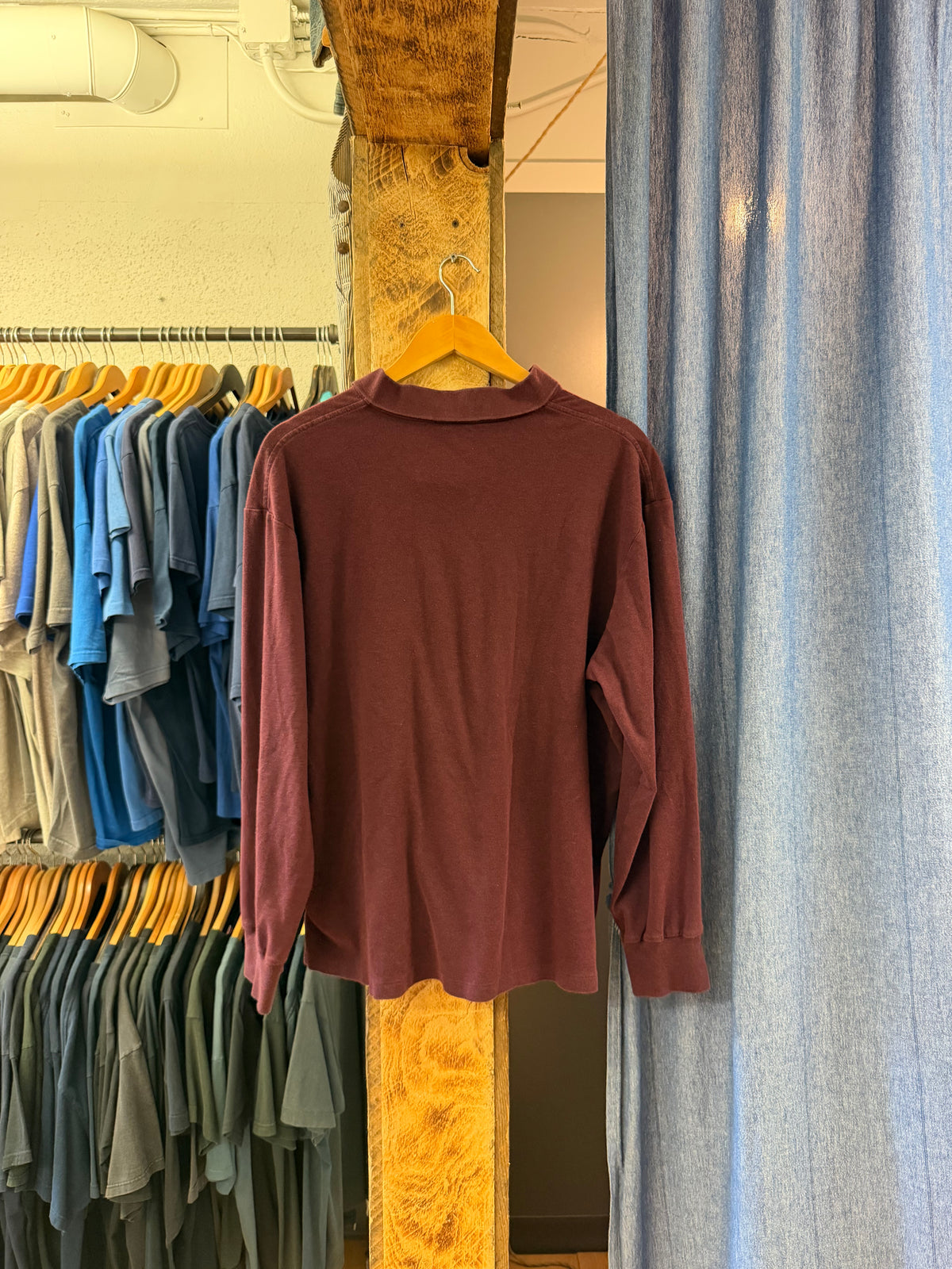 Vintage polo burgundy long sleeve - XL