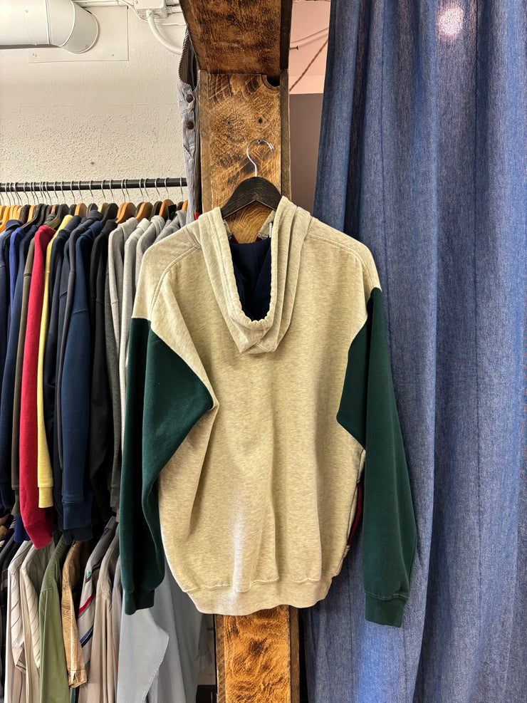 Vintage French Quarter Colorblock 1/4 Button-Up Hoodie - XL