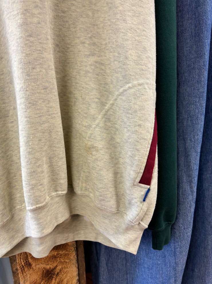 Vintage French Quarter Colorblock 1/4 Button-Up Hoodie - XL