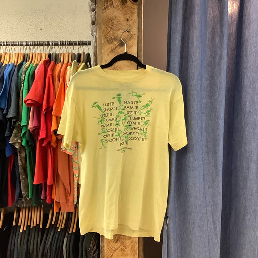 Vintage merchants bank graphic yellow t-shirt  - S