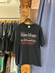 Vintage “God Said, Make Music” Psalm 98:4 Black T-Shirt - L