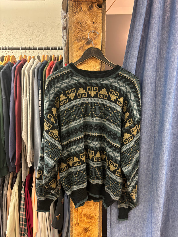 Vintage Celebrity Club Green Knit Sweater - XL