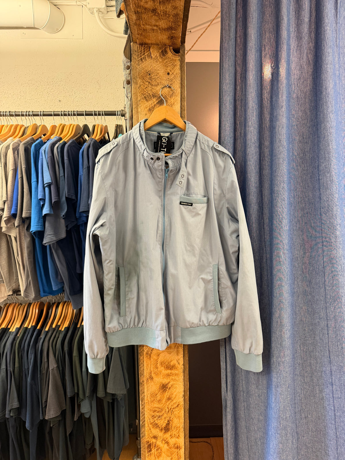 Vintage members only blue zip up - XXL