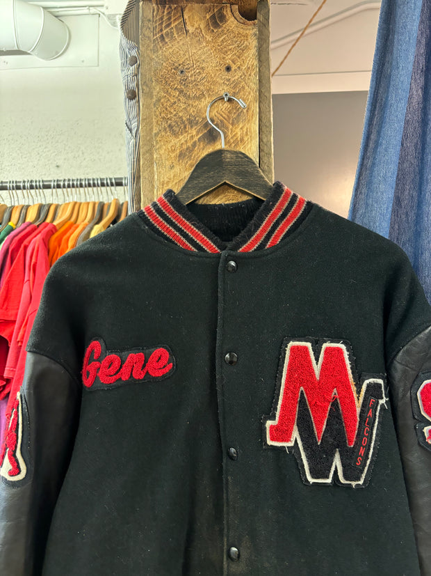 Vintage Falcons Varsity Black Jacket - L