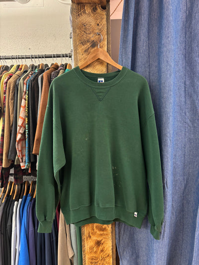 Vintage Russell Blank Green Crewneck - XL