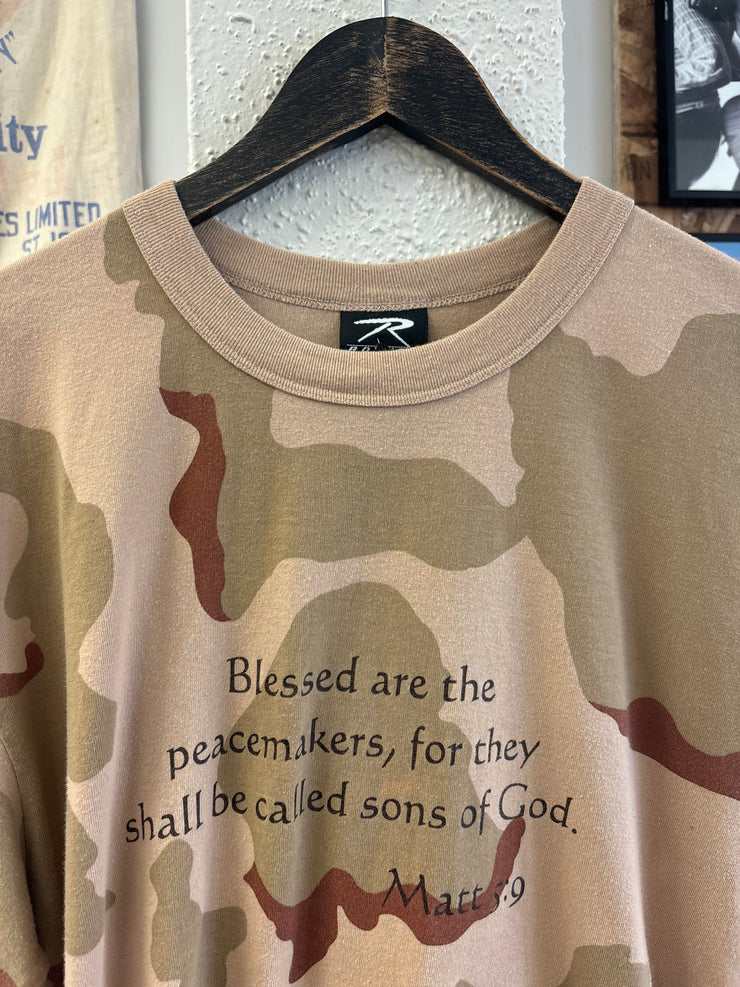 Vintage Matt 5:9 "Blessed Are The Pacemakers..." Camo T-shirt - XL