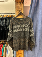 Vintage Kaid Focus Knit Grey Sweater - M