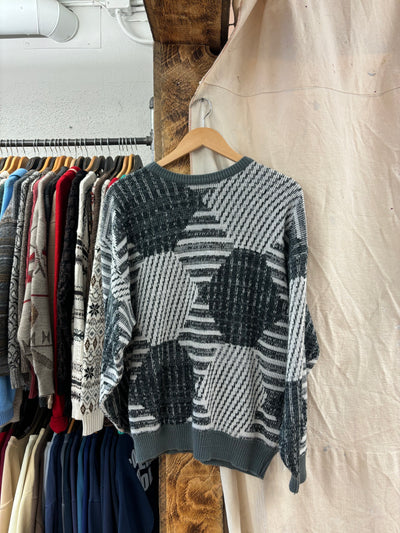 Vintage Capricorn Knit Grey/White Sweater - XL