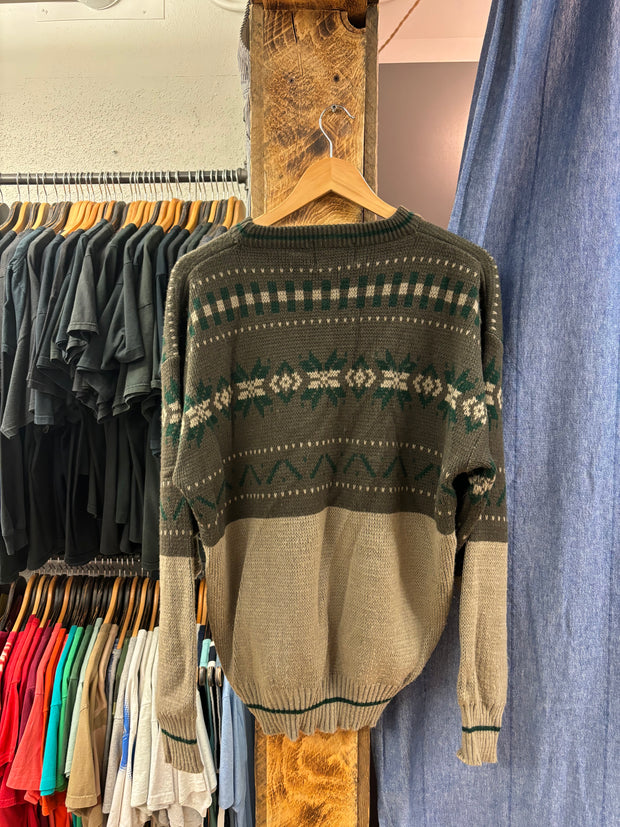 Vintage Johnathan Bryan Knit Green/Grey Sweater - L