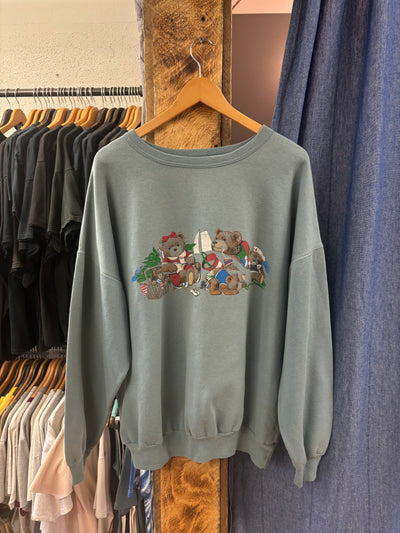 Vintage Bear Teal Sweatshirt - L