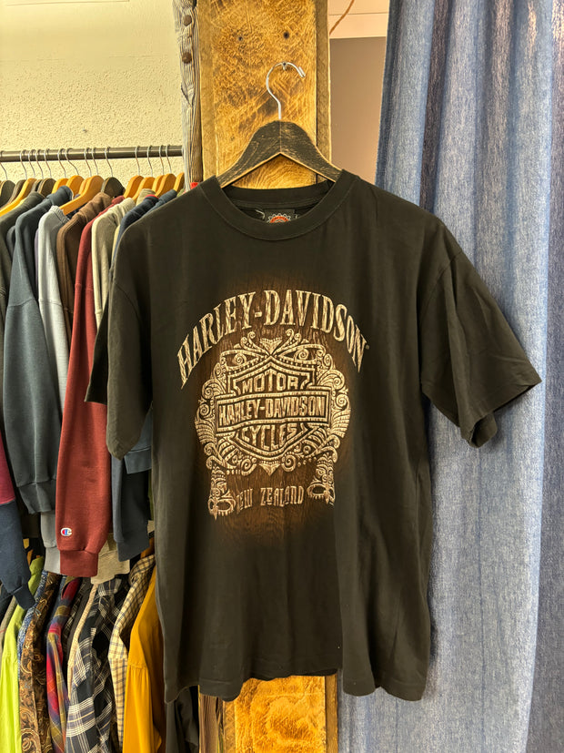 Vintage 1997 Harley Davidson New Zealand Black T-Shirt - M