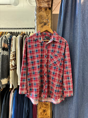 Vintage Palermo Red Plaid Button-Up T-shirt - XL