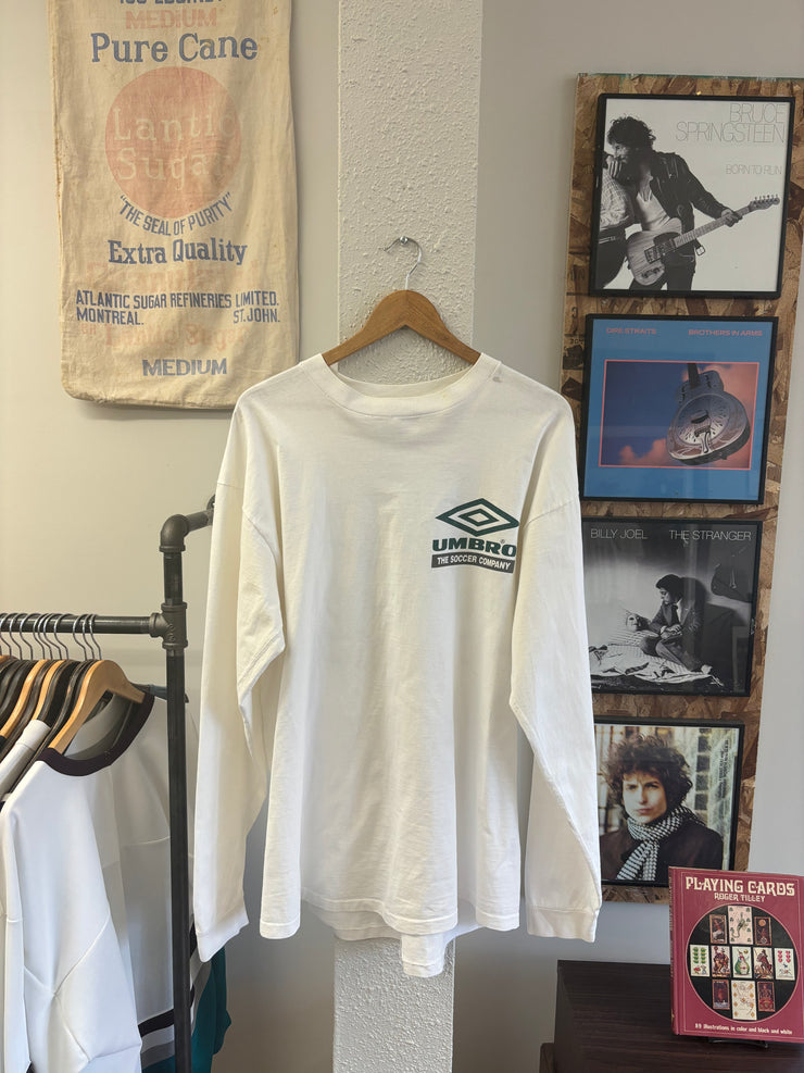 Vintage Umbro The Soccer Company White Longsleeve T-shirt - XL