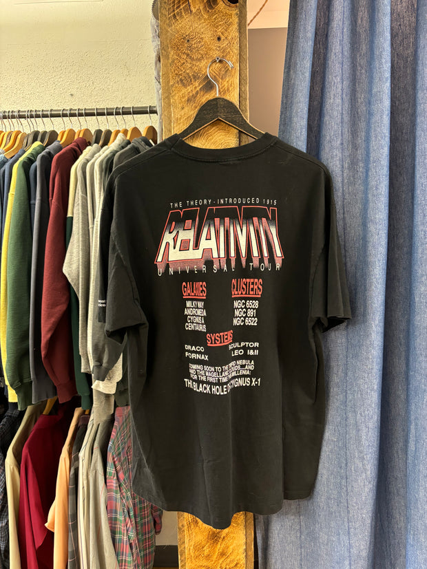 Vintage Einstein Relativity Universal Tour Black T-Shirt - XL