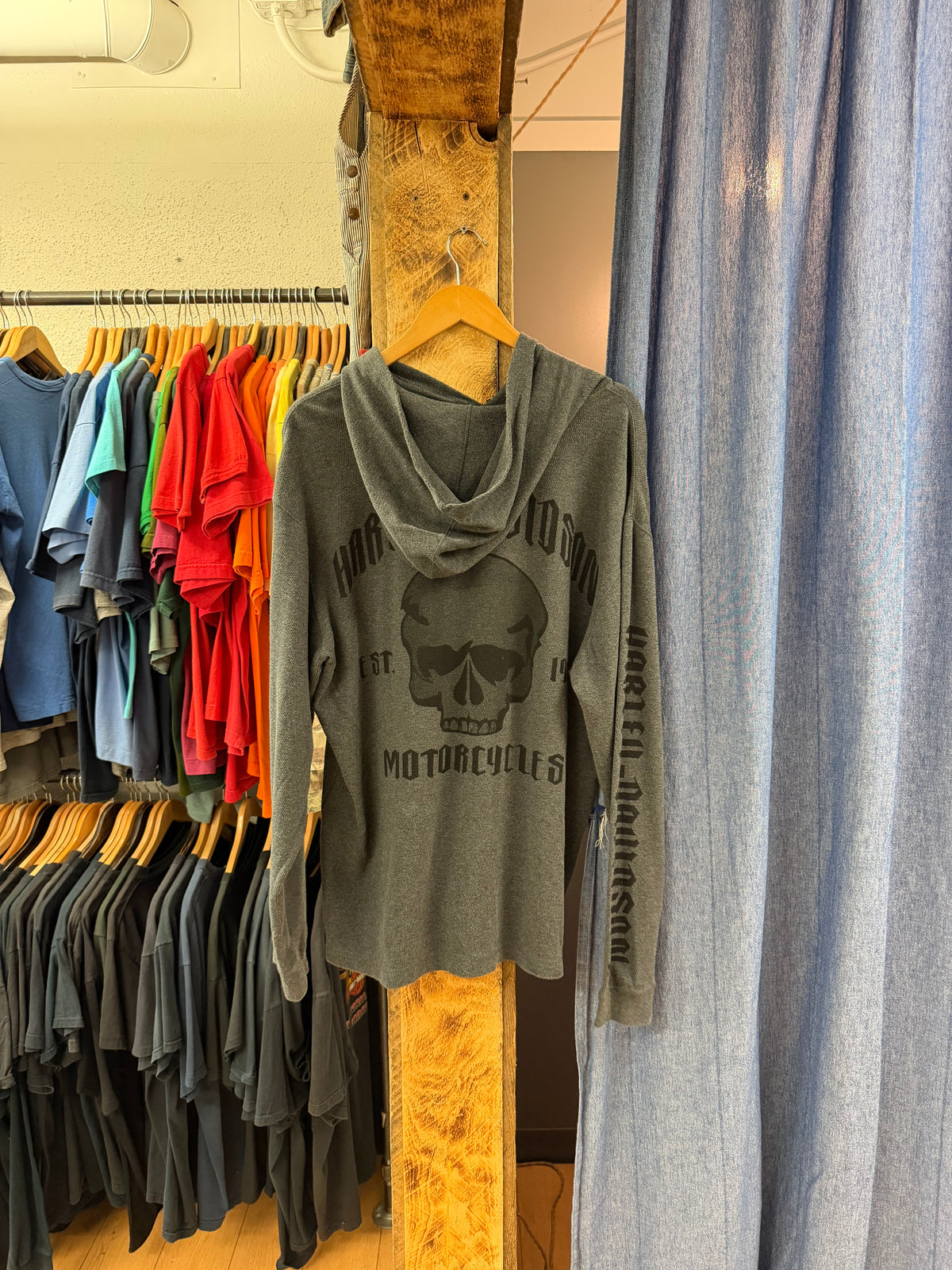 Vintage Harley Davidson grey hoodie - L