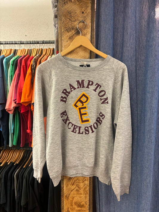Vintage 80's brampton excelsiors grey crewneck - L