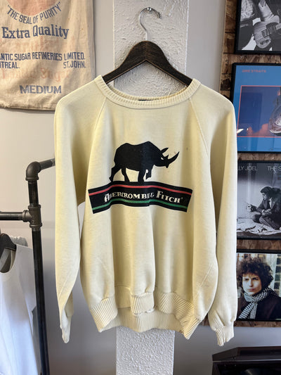 Vintage 80’s Abercrombie & Fitch Light Yellow Crewneck - M