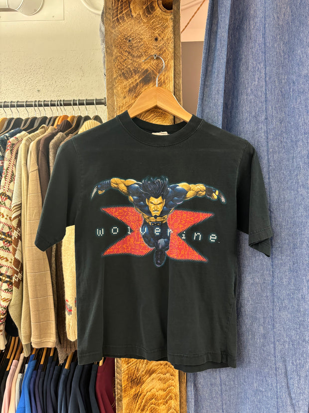 Vintage Wolverine X Black T-shirt  - Youth Large