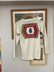 Vintage Molson Export White Thermal Longsleeve T-shirt - S