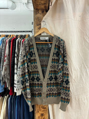 Vintage Johnathan Bryan Knit Brown Cardigan - L