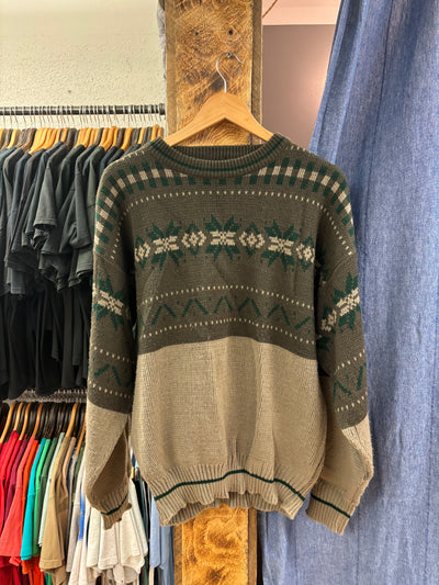 Vintage Johnathan Bryan Knit Green/Grey Sweater - L