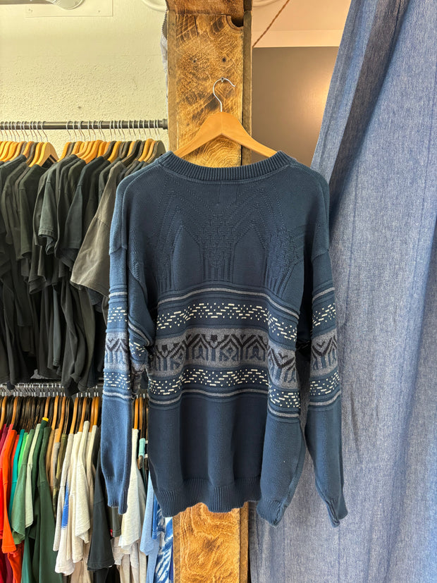 Vintage TT&Co Knit Blue Sweater - L