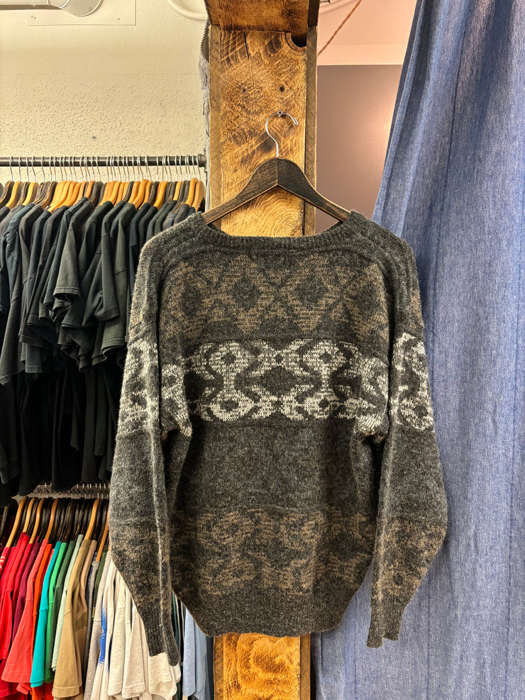 Vintage Kaid Focus Knit Grey Sweater - M