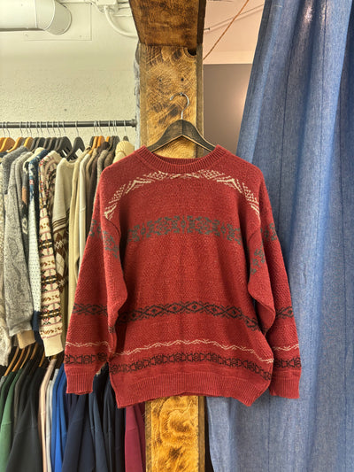 Vintage Club International Red Knit Sweater - L