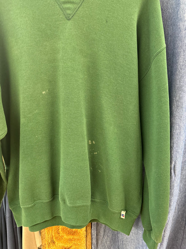 Vintage Russell Blank Green Crewneck - XL