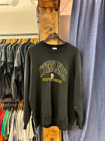 Vintage Pittsburgh Steelers Black Crewneck - XXL