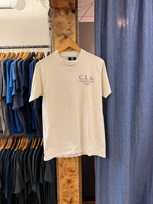 Vintage C.I.A white graphic t-shirt - M