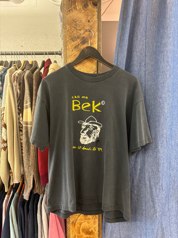 Vintage “Call Me Bek” Faded Black T-shirt - XL